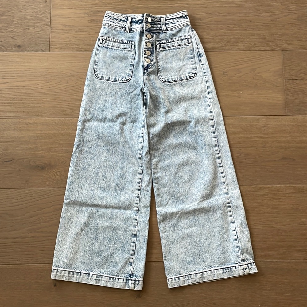 Free People High Rise Flare Denim Pants